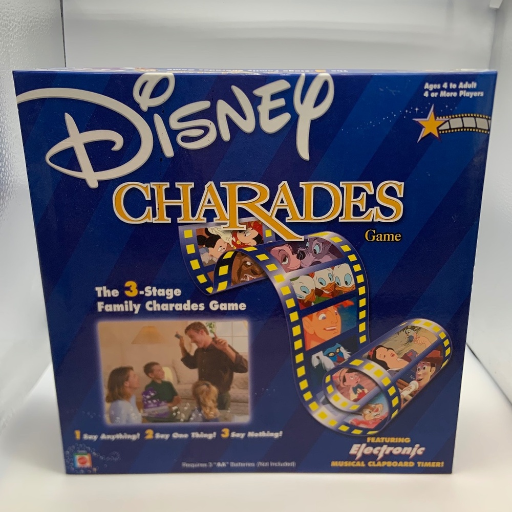 Disney Family Charades Game w/ Electronic Musical Clapboard Timer Mattel 2001
